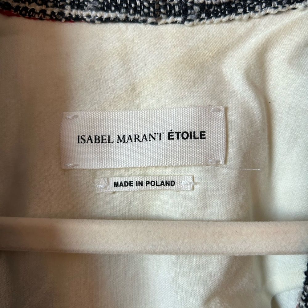 Isabel Marant Etoile Tweed Blazer in Black/Red/White, Size 36 (US S) - Picture 11 of 12